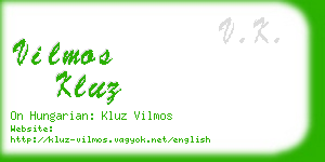 vilmos kluz business card